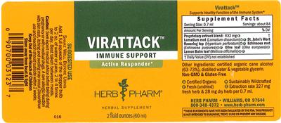 Photo of the Herb Pharm Virattack label