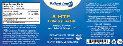 Photo of the Patient One 1 MediNutritionals 5-HTP 100 mg Plus B6 label