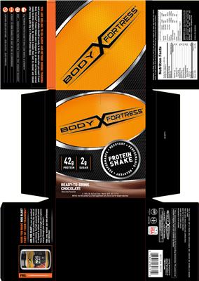 Photo of the Body Fortress Protein Shake Chocolate label