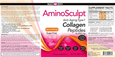 AminoSculpt Collagen Peptides Natural Mango Sugar-Free