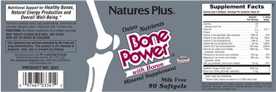 Photo of the Nature's Plus Bone Power with Boron label