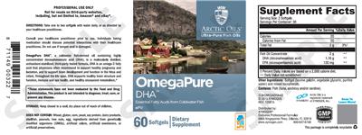 Photo of the XYMOGEN OmegaPure DHA label