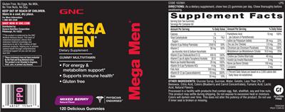 Photo of the GNC Mega Men Mega Men Mixed Berry label