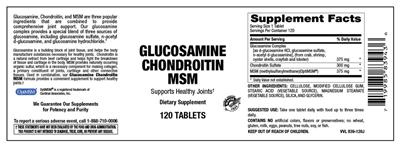 Photo of the Vitamer Laboratories Glucosamine Chondroitin MSM label