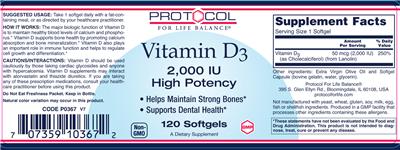 Vitamin D3 2,000 IU High Potency