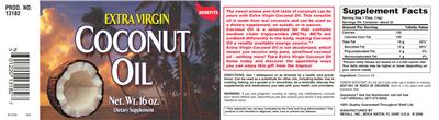 Photo of the Rexall Extra Virgin Coconut Oil label