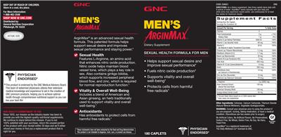 Photo of the GNC Men's ArginMax label