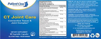 Photo of the Patient One MediNutritionals CT Joint Care label