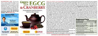 Photo of the ProCaps Laboratories Green Tea EGCG & Cranberry label
