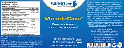 Photo of the Patient One MediNutritionals MuscleCare label