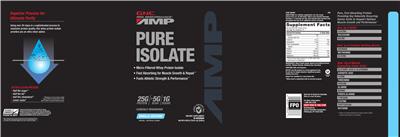 Photo of the GNC Pro Performance AMP Pure Isolate Vanilla Custard label