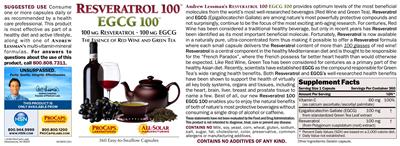 Photo of the ProCaps Laboratories Resveratrol 100 EGCG 100 label