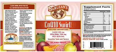 Photo of the Barlean's CoQ10 Swirl Island Fruit label