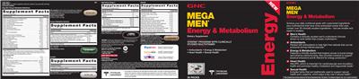 Photo of the GNC Mega Men Mega Men Energy & Metabolism Multivitamin label