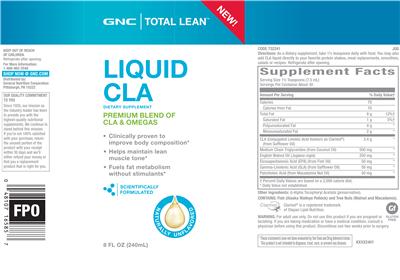 Photo of the GNC Total Lean Liquid CLA label