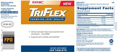 Photo of the GNC TriFlex label