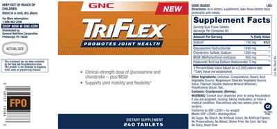 Photo of the GNC TriFlex label