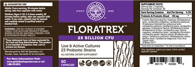 Label of Floratrex 25 Billion CFU