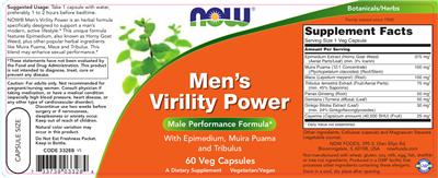 Photo of the NOW Men's Virility Power label