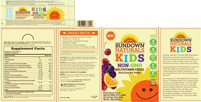 Photo of the Sundown Naturals Kids Non-GMO Multivitamin Fruit Punch Flavor label