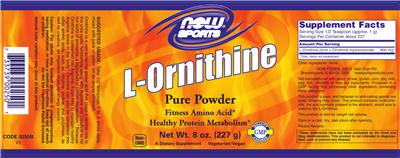 Photo of the NOW Sports L-Ornithine label
