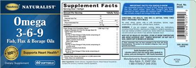 Photo of the Sundown Naturalist Omega 3-6-9 label
