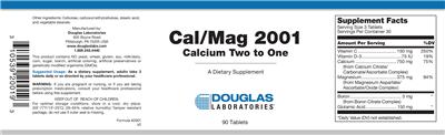 Photo of the Douglas Laboratories Cal/Mag 2001 Calcium Two To One label