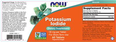 Photo of the NOW Potassium Iodide label