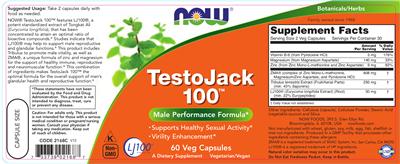 Photo of the NOW TestoJack 100 label