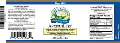 Photo of the Nature's Sunshine AnxiousLess label