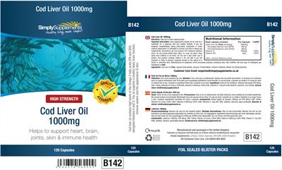 Photo of the Simply Supplements Cod Liver Oil 1000 mg label