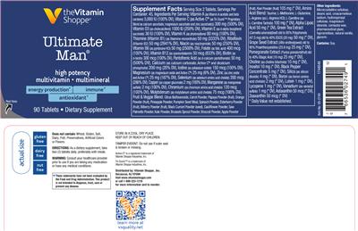Photo of the The Vitamin Shoppe Ultimate Man label