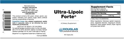 Photo of the Douglas Laboratories Ultra-Lipoic Forte label