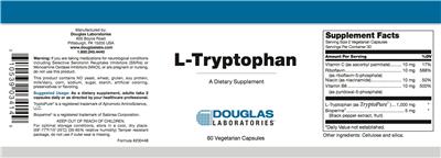 Photo of the Douglas Laboratories L-Tryptophan label