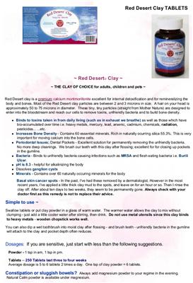 Photo of the I-AmPerfectlyHealthy Red Desert Clay Edible "Living Clay" Minerals label
