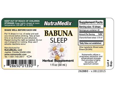 Photo of the NutraMedix Babuna label