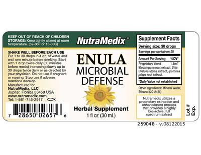 Photo of the NutraMedix Enula label