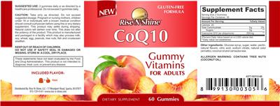 Photo of the Rise-N-Shine CoQ10 Peach label