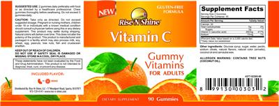 Photo of the Rise-N-Shine Vitamin C Orange label