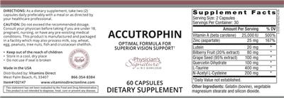 Photo of the Physician's Signature Accutrophin label