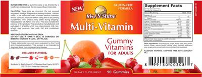Photo of the Rise-N-Shine Multi-Vitamin label