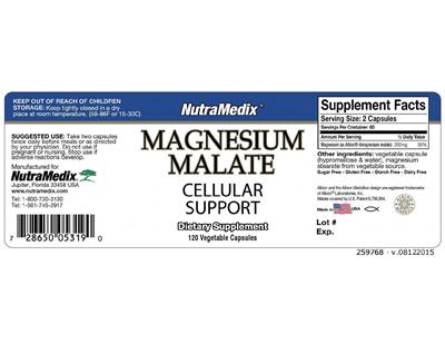 Photo of the NutraMedix Magnesium Malate label