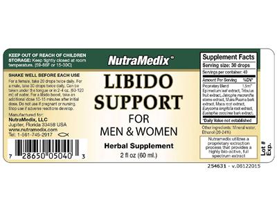 Photo of the NutraMedix Libido Support label