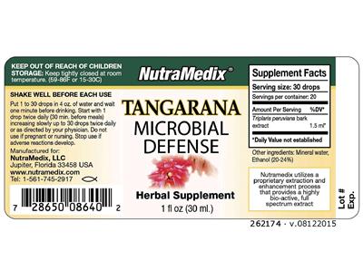 Photo of the NutraMedix Tangarana label