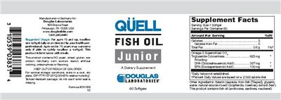 Photo of the Douglas Laboratories Quell Fish Oil Junior label