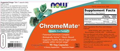 Photo of the NOW ChromeMate label
