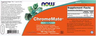 Photo of the NOW ChromeMate label