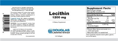 Photo of the Douglas Laboratories Lecithin 1200 mg label
