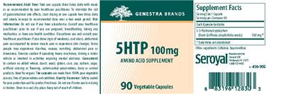 Photo of the Genestra Brands 5HTP 100 mg label