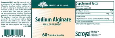 Photo of the Genestra Brands Sodium Alginate label